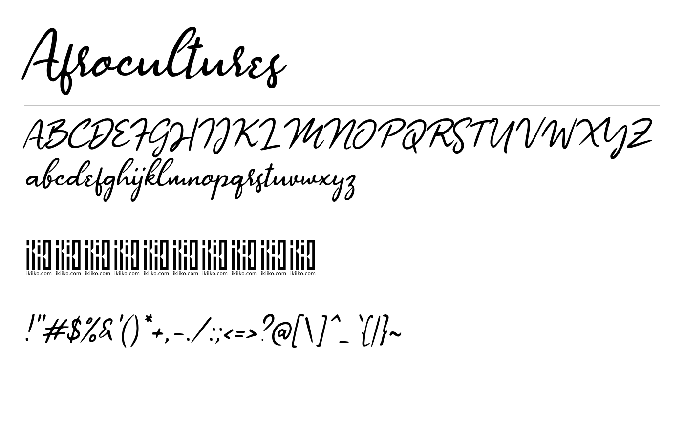 Afrocultures Font preview