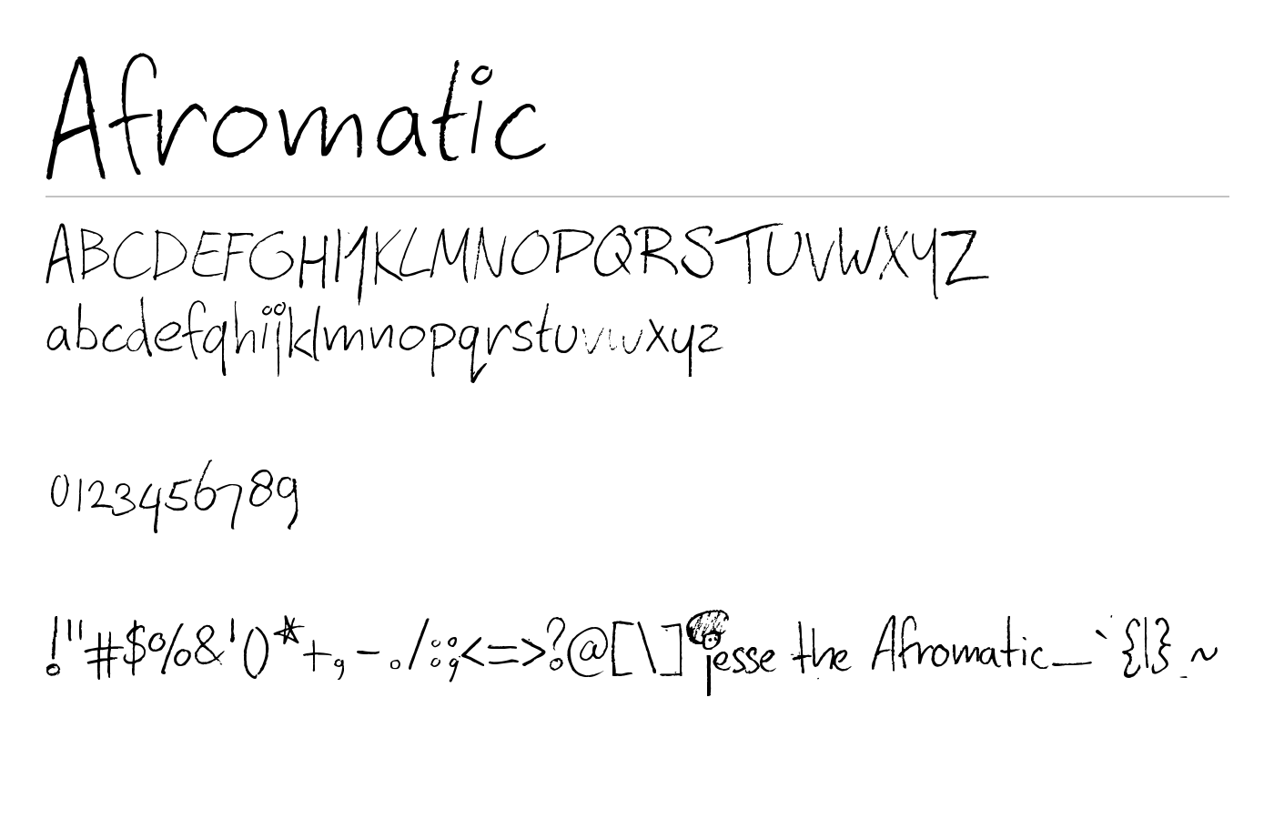 Afromatic Font preview
