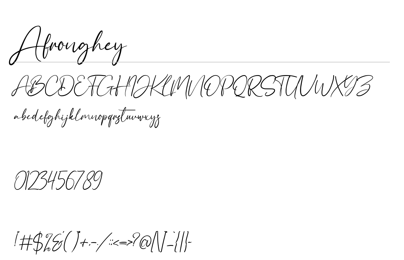 Afronghey Font preview