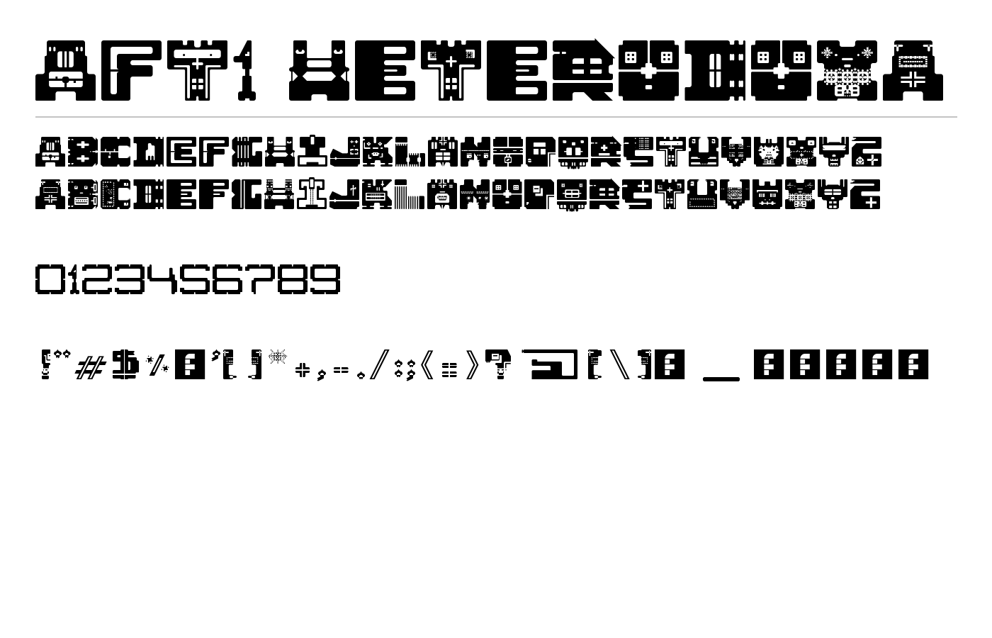 AFT1 Heterodoxa Font preview