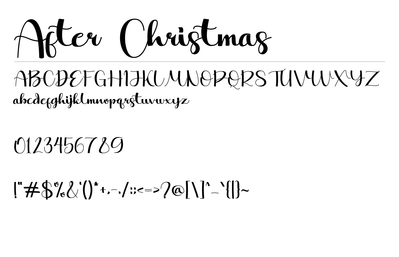 After Christmas Font preview