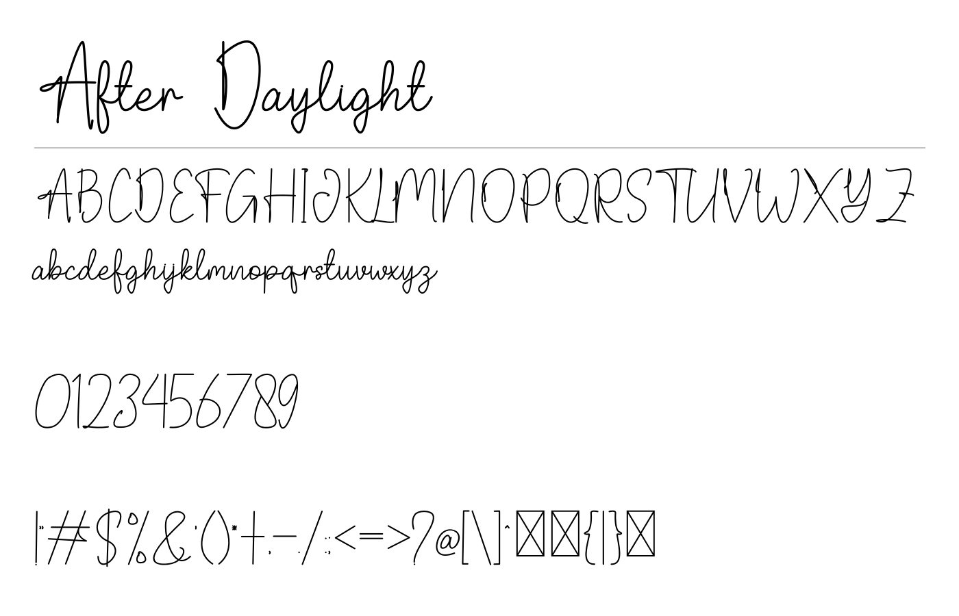 After Daylight Font preview