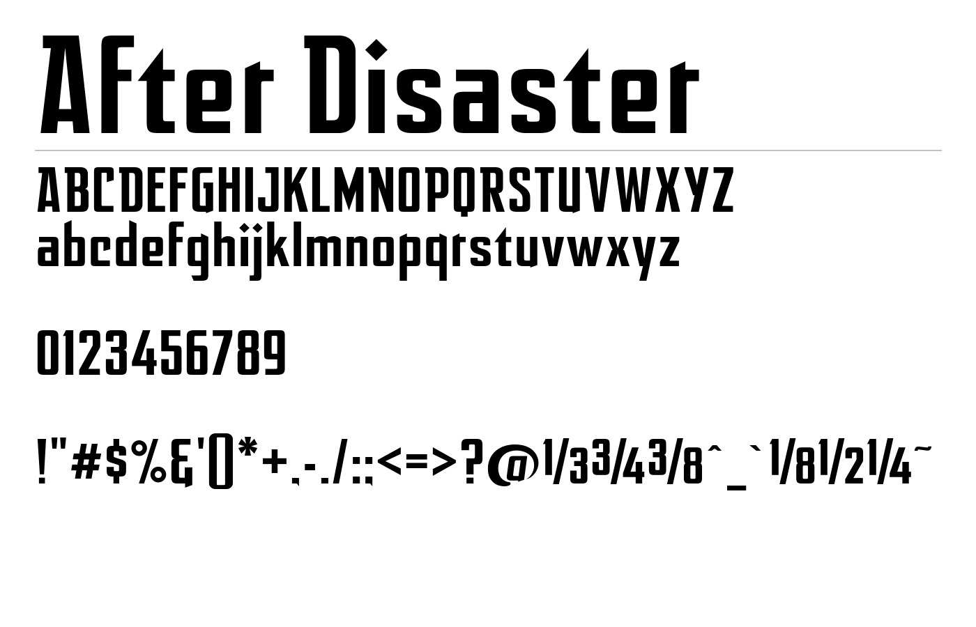 After Disaster Font preview