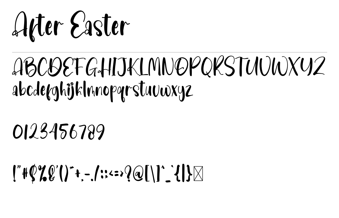 After Easter Font preview