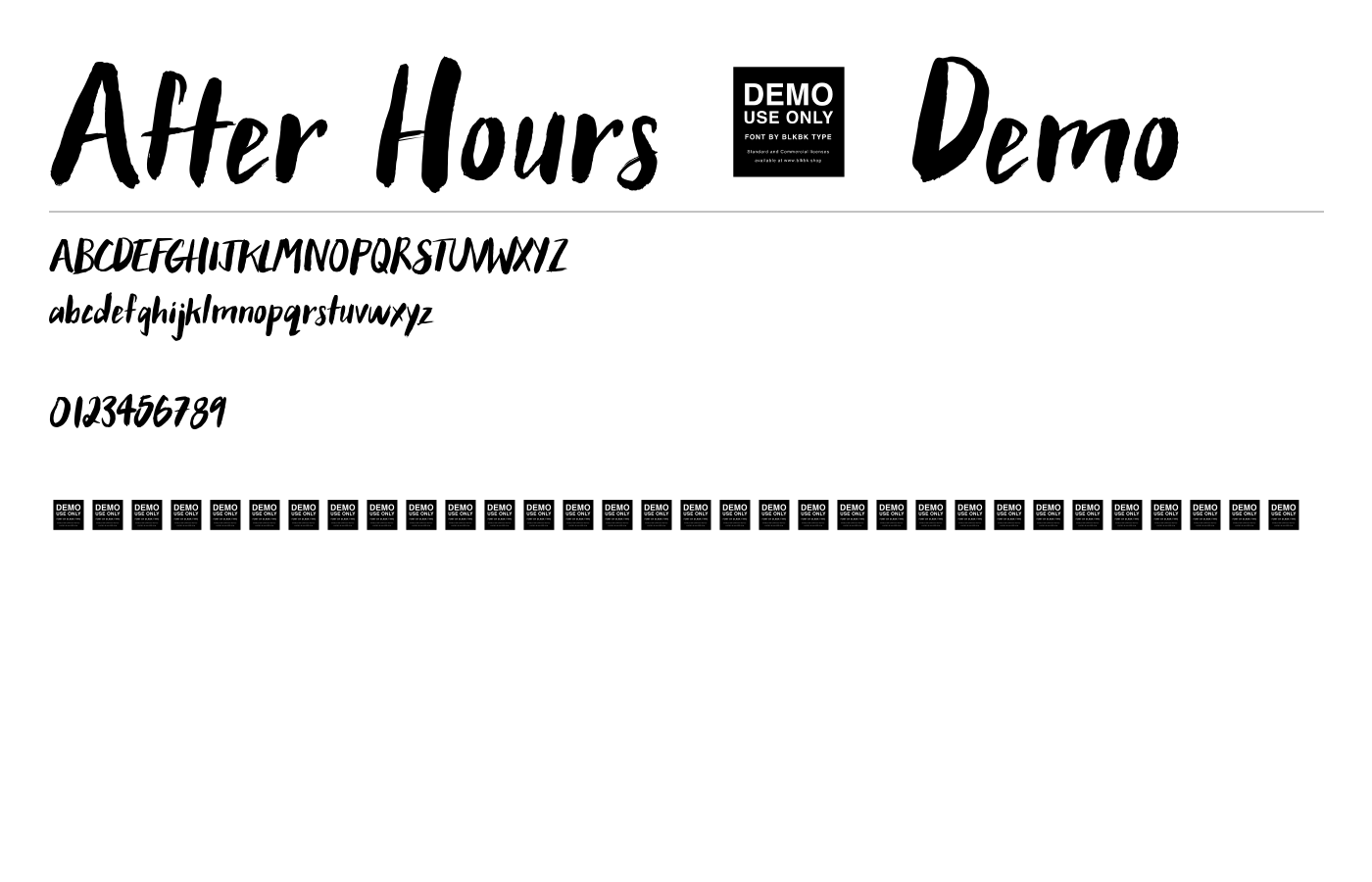 After Hours - Demo Font preview