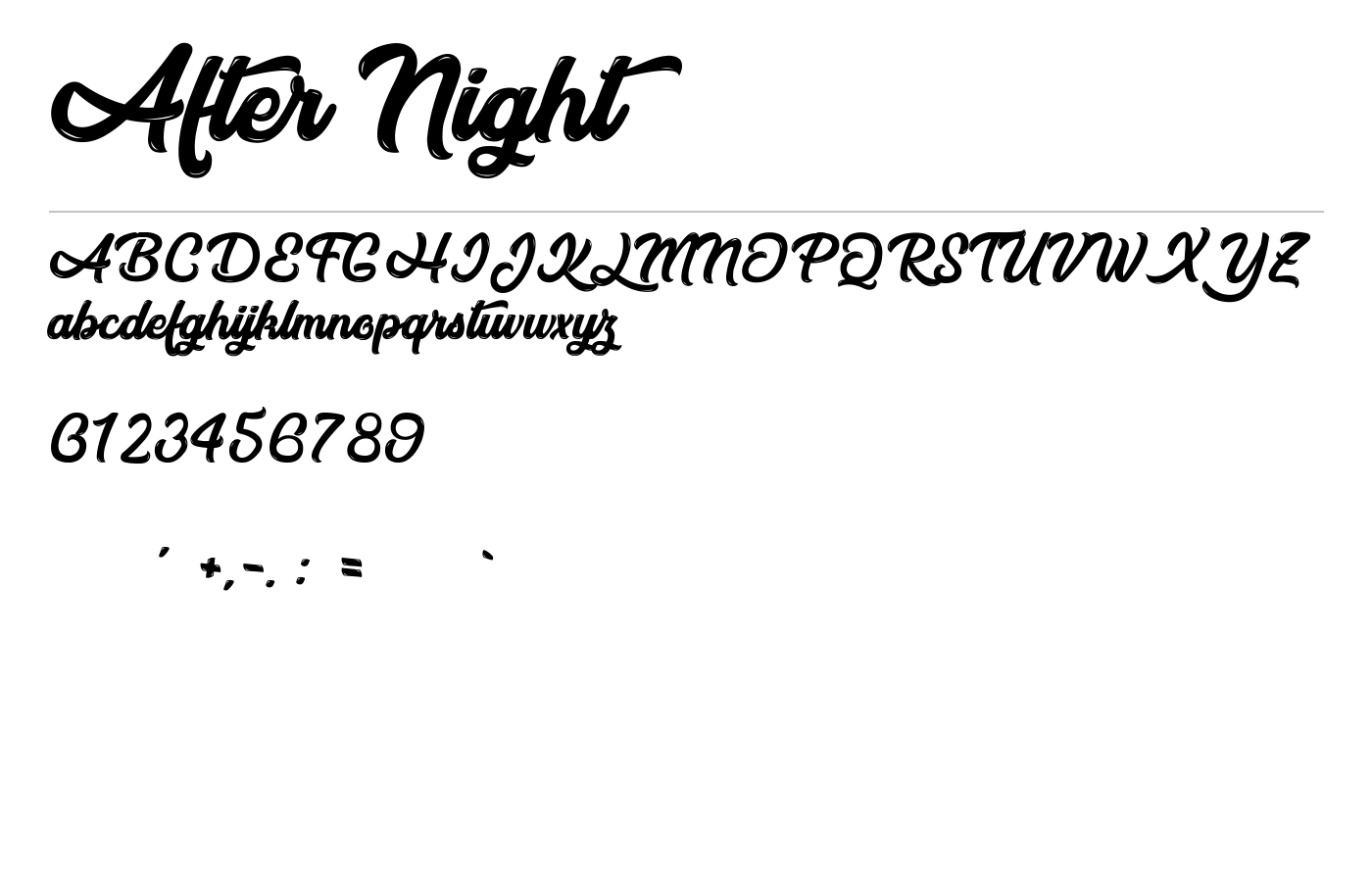 After Night Font preview