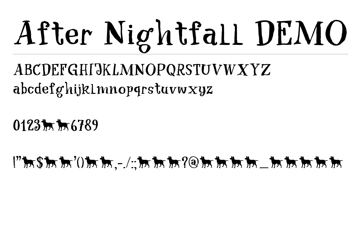After Nightfall DEMO Font preview