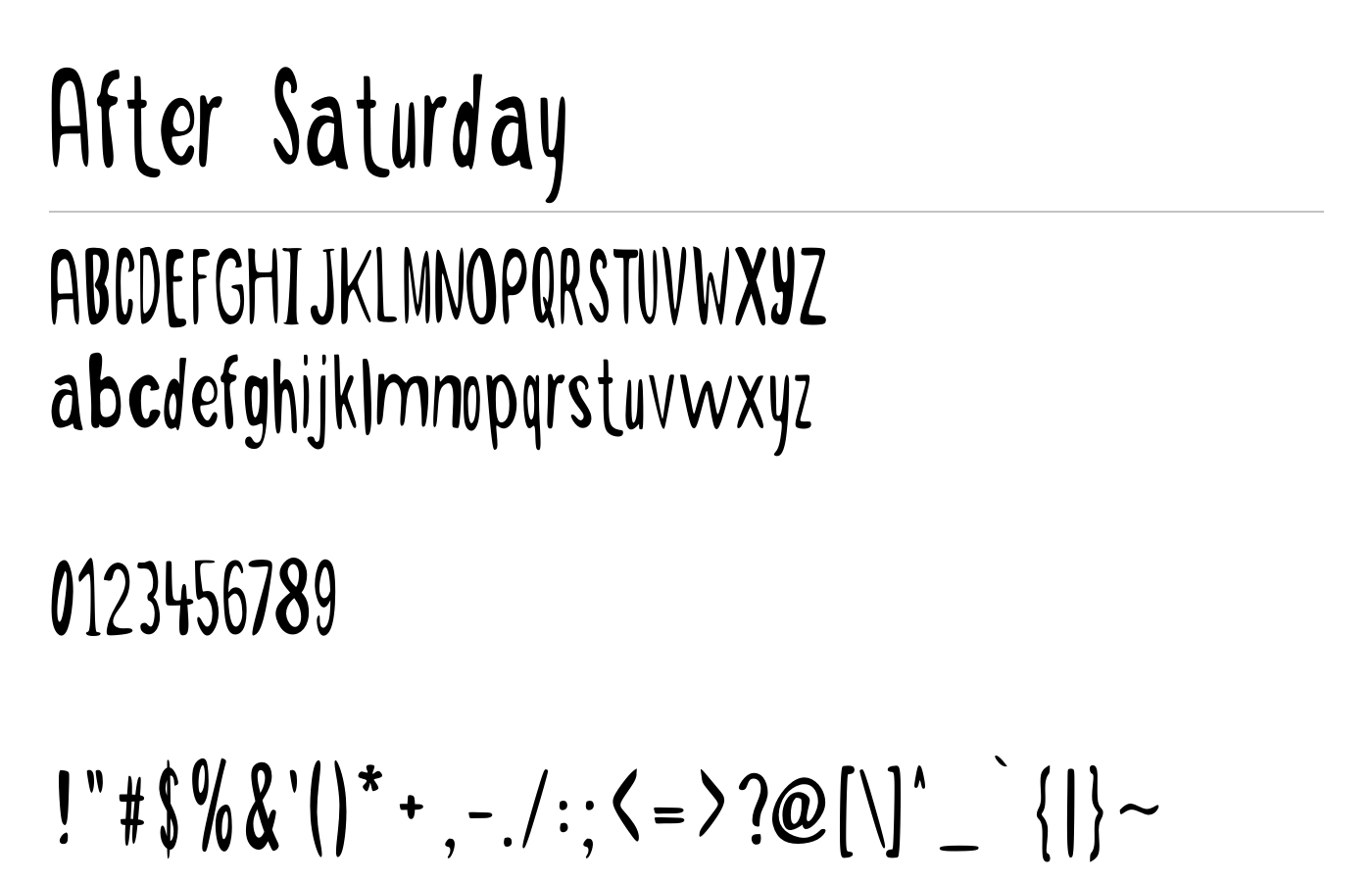 After Saturday Font preview