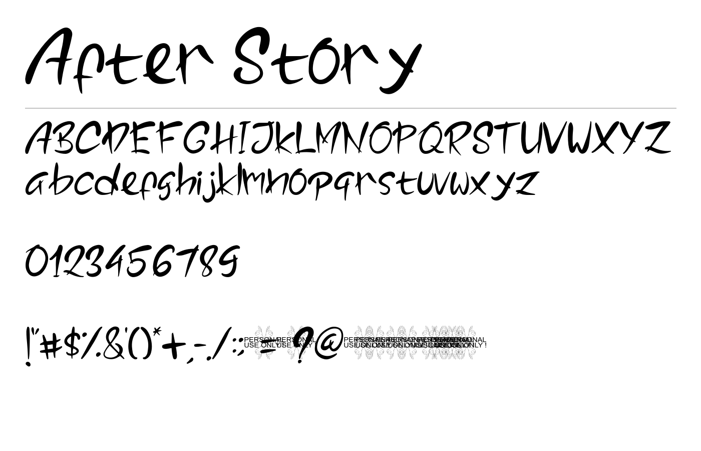 After Story Font preview