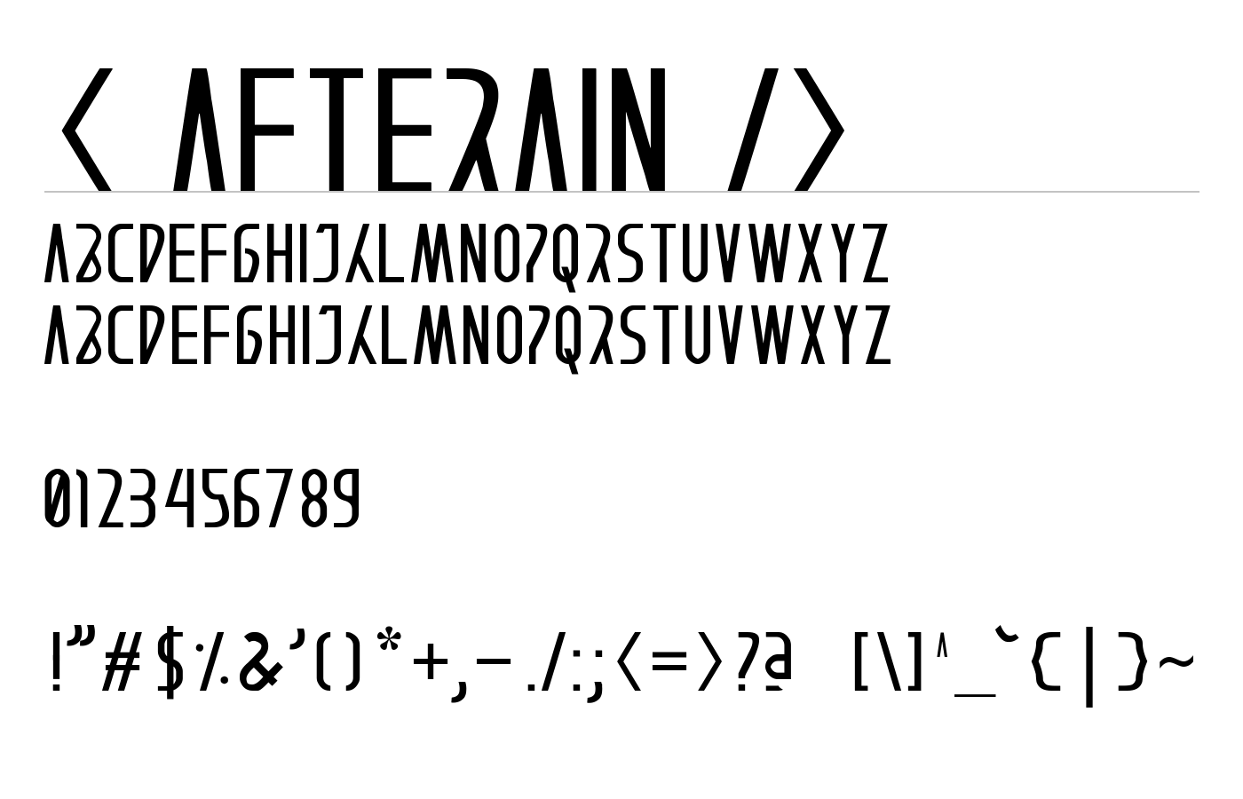 < AFTERAIN /> Font preview