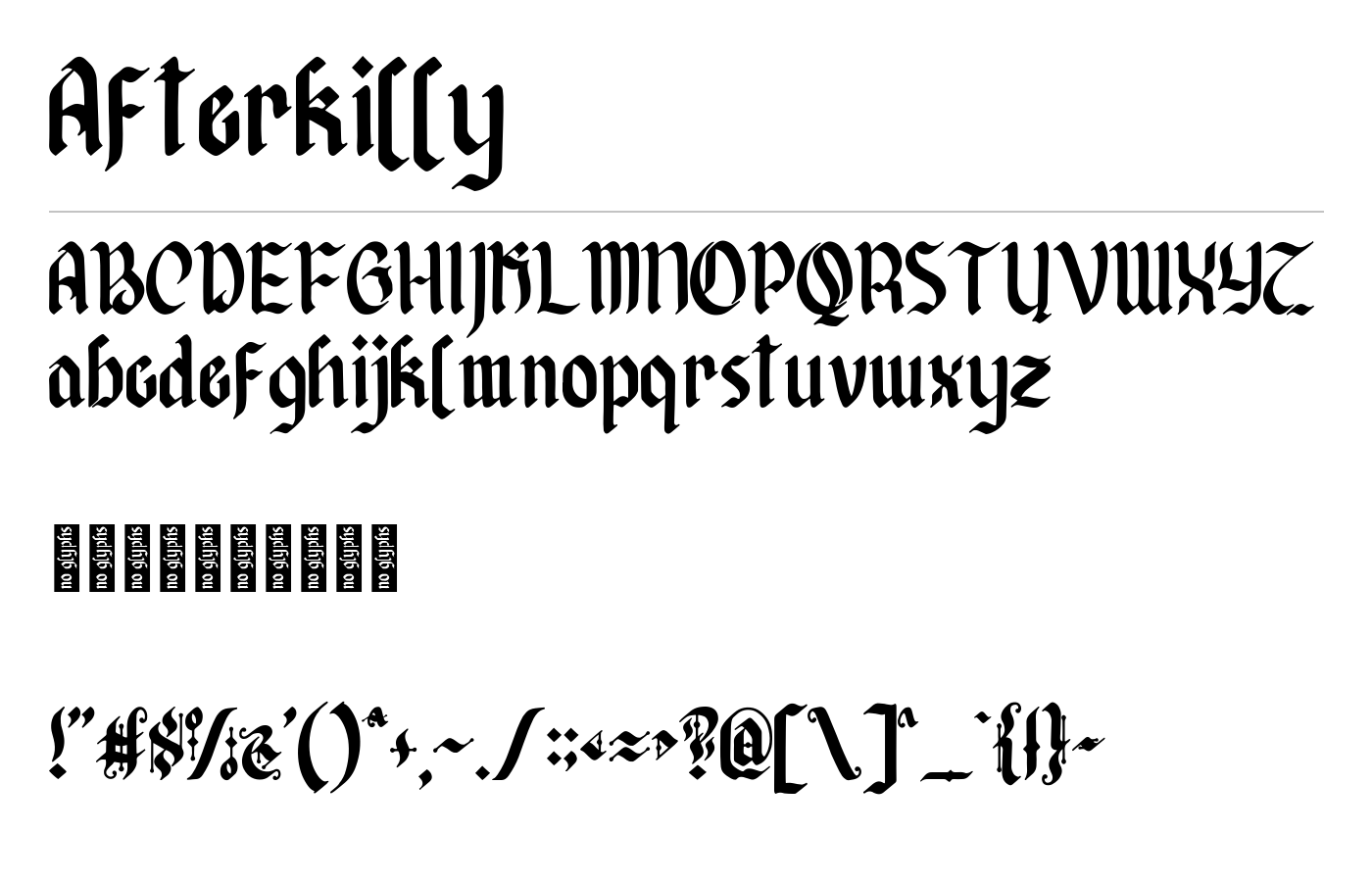 Afterkilly Blackletter Font preview