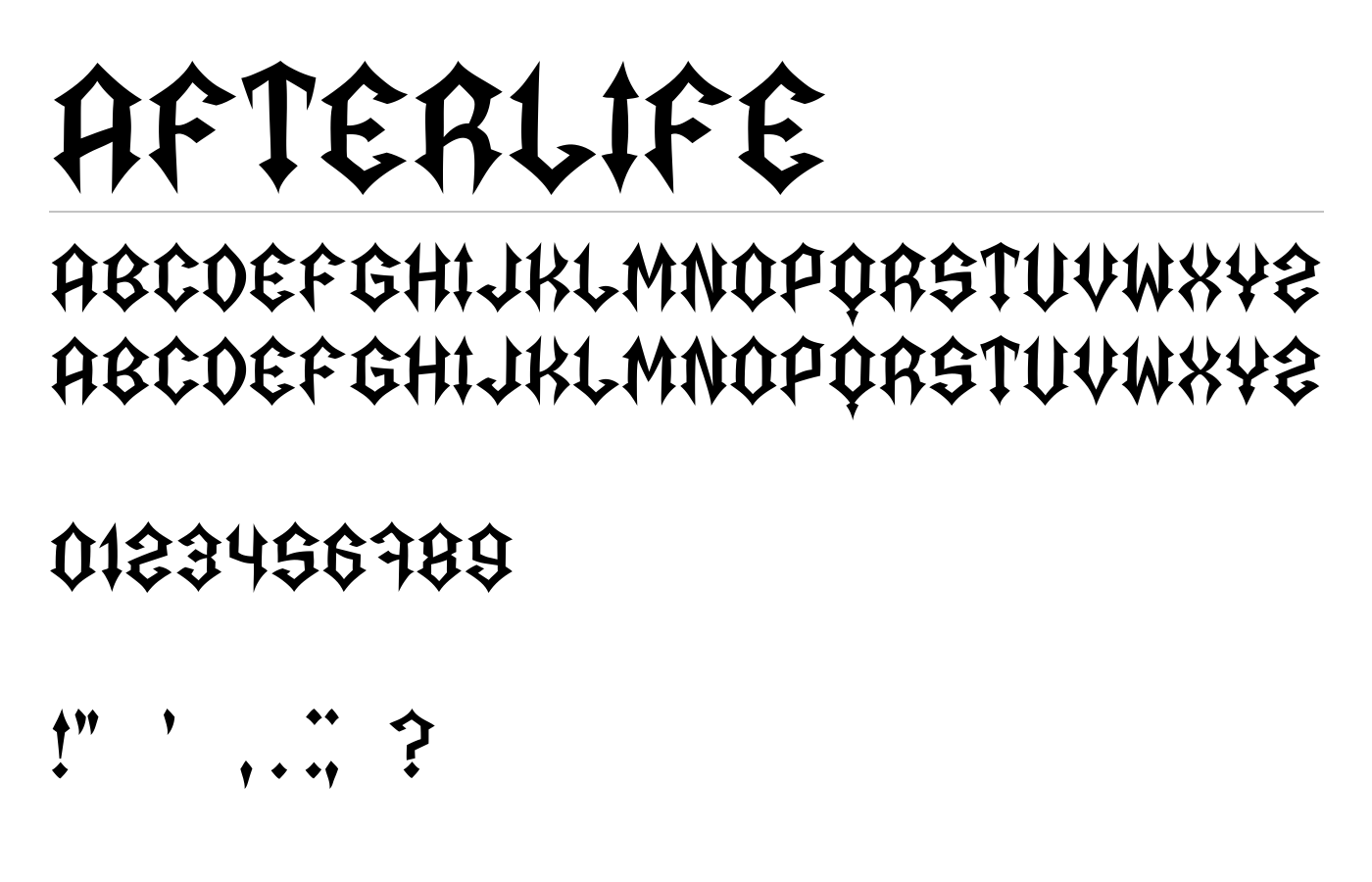 Afterlife Font preview