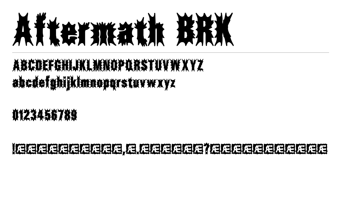 Aftermath BRK Font preview