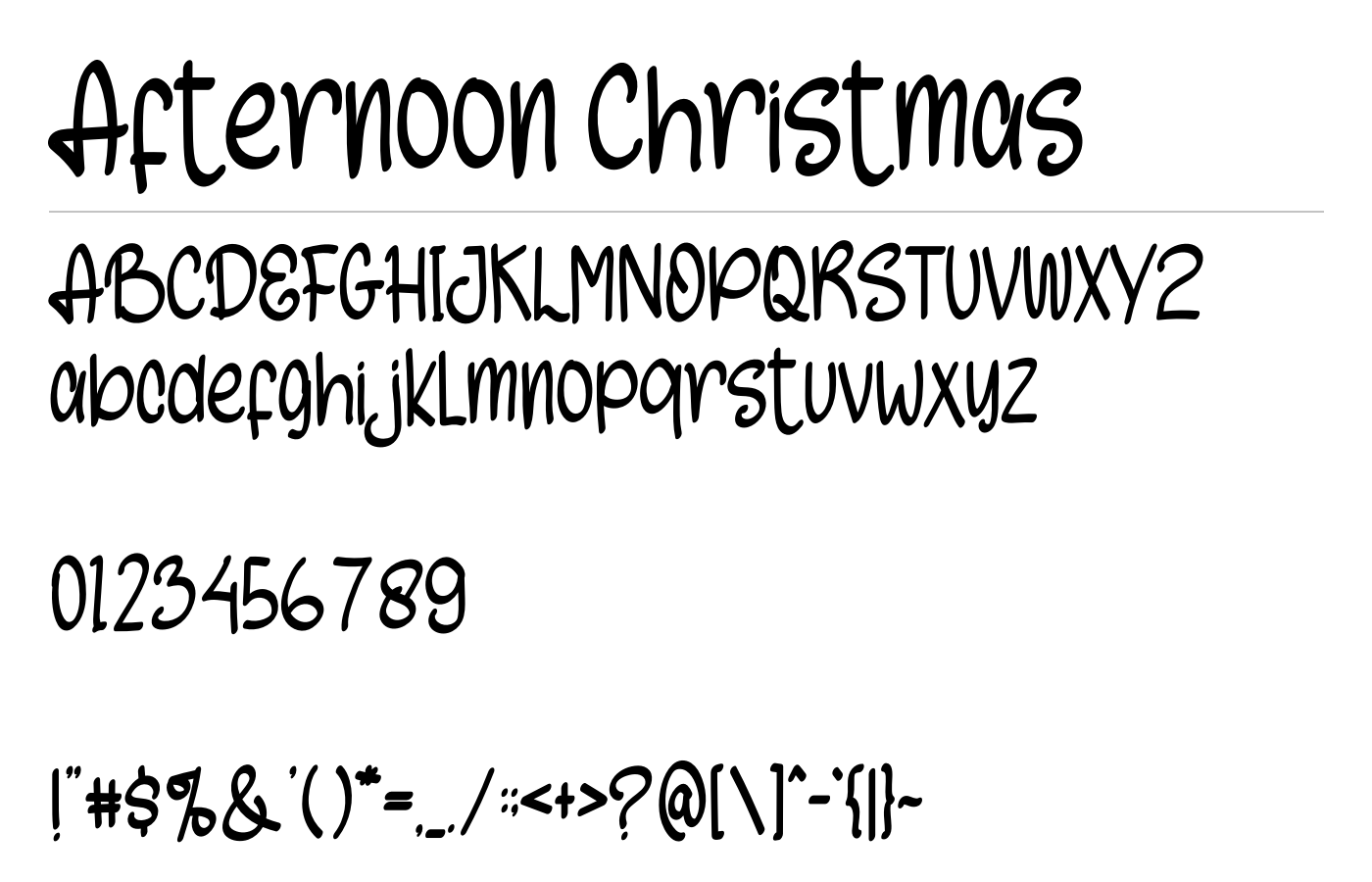 Afternoon Christmas Font preview