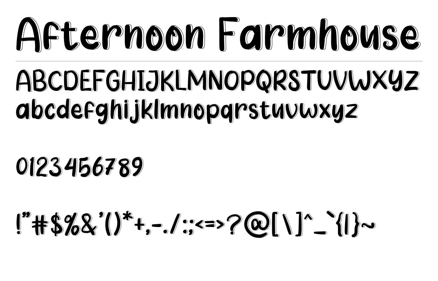 Afternoon Farmhouse Font preview