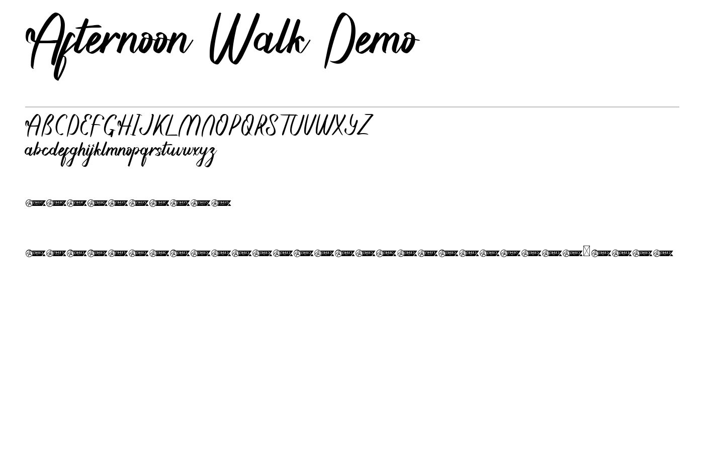 Afternoon Walk Demo Font preview
