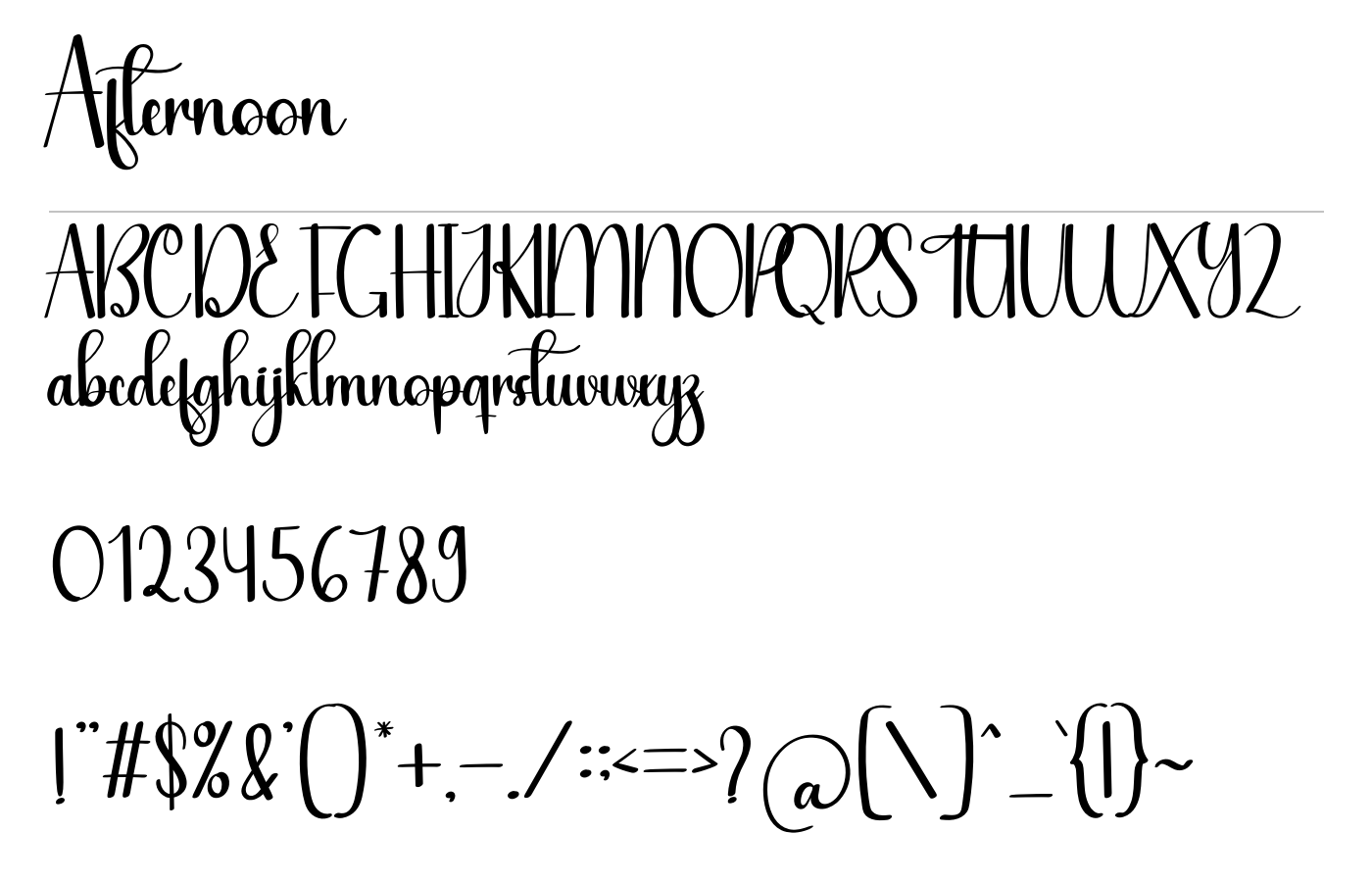 Afternoon Font preview