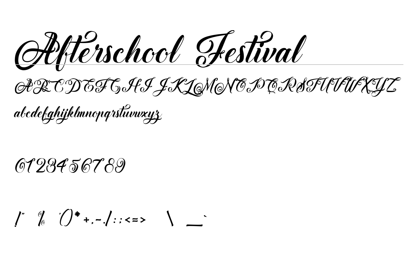 Afterschool Festival Font preview