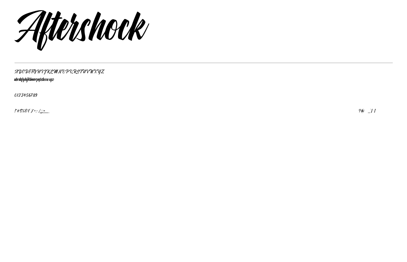 Aftershock Font preview
