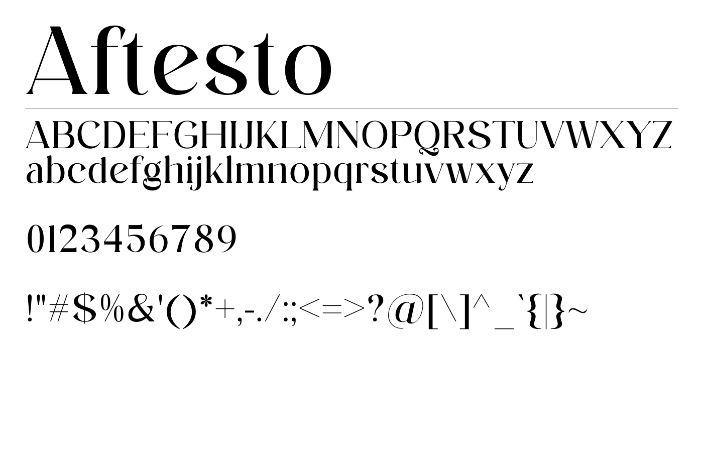 Aftesto Font preview