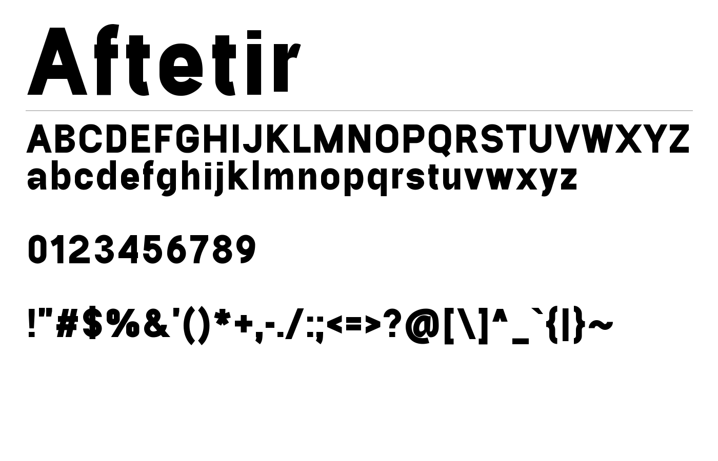 Aftetir Font preview