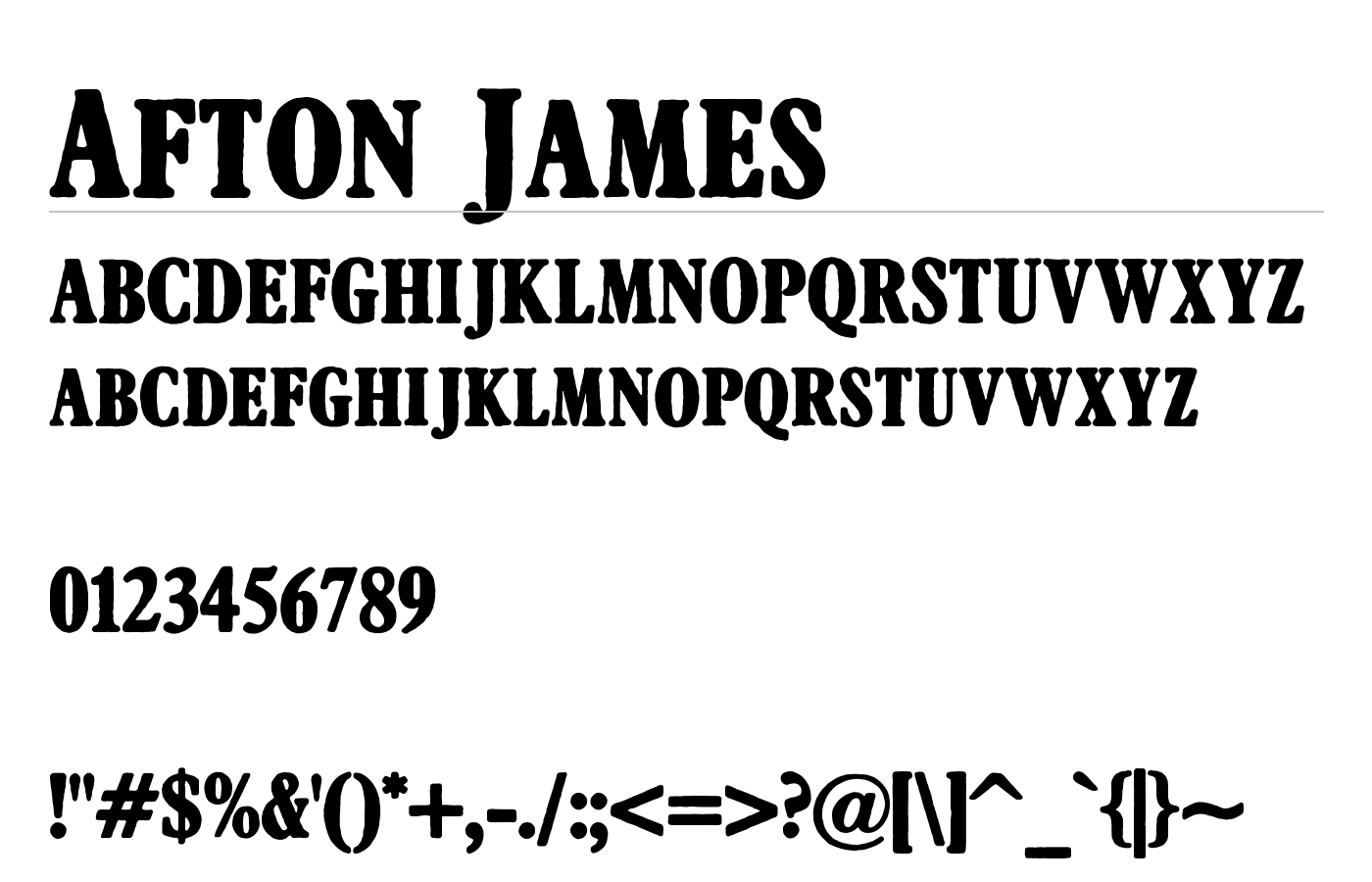 Afton James Font preview