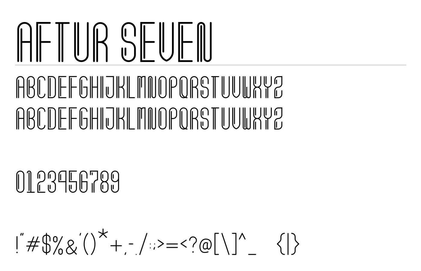 Aftur Seven Font preview