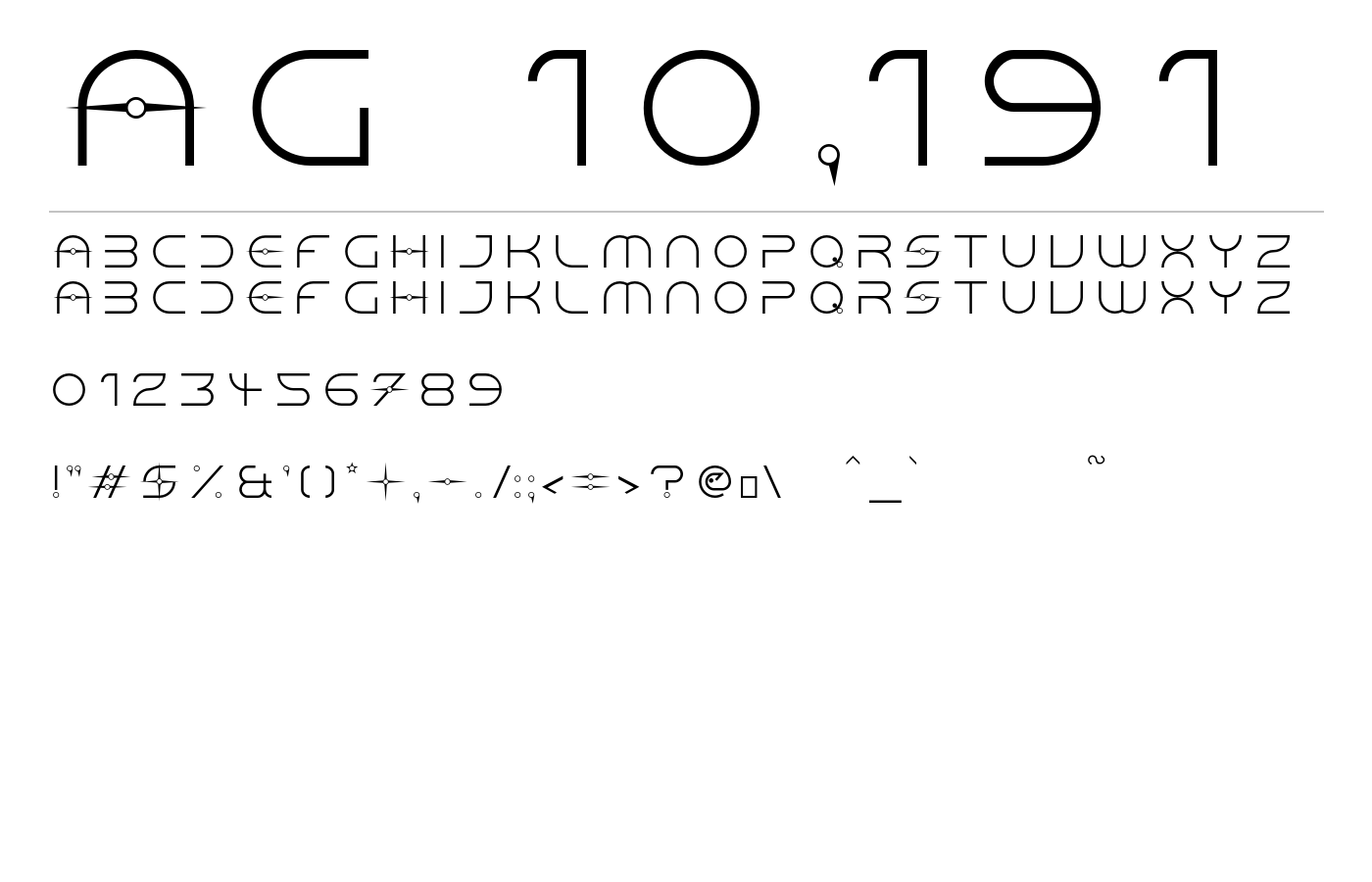 AG 10,191 Font preview