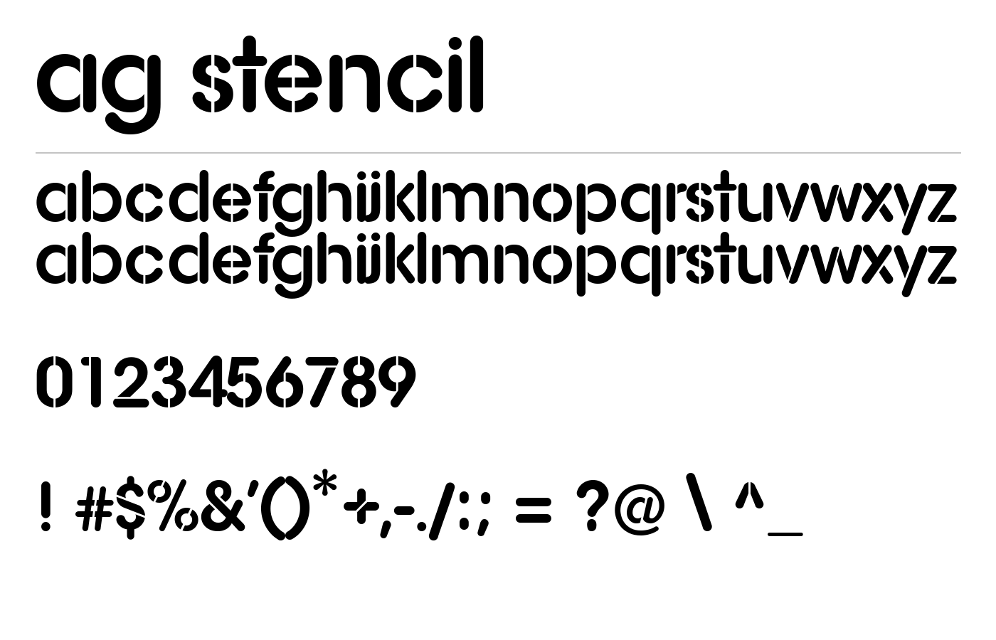 AG Stencil Font preview