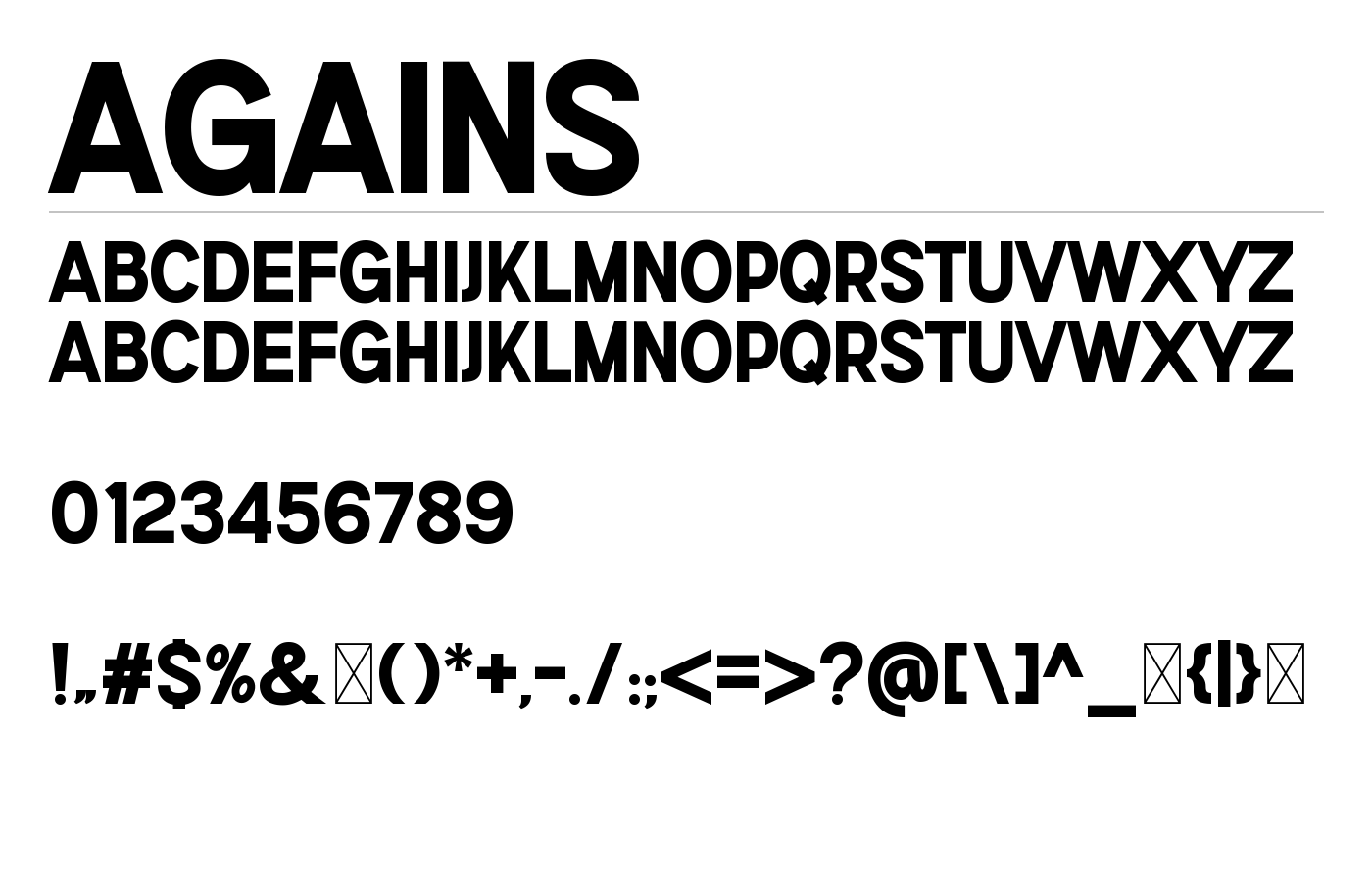 Agains Font preview