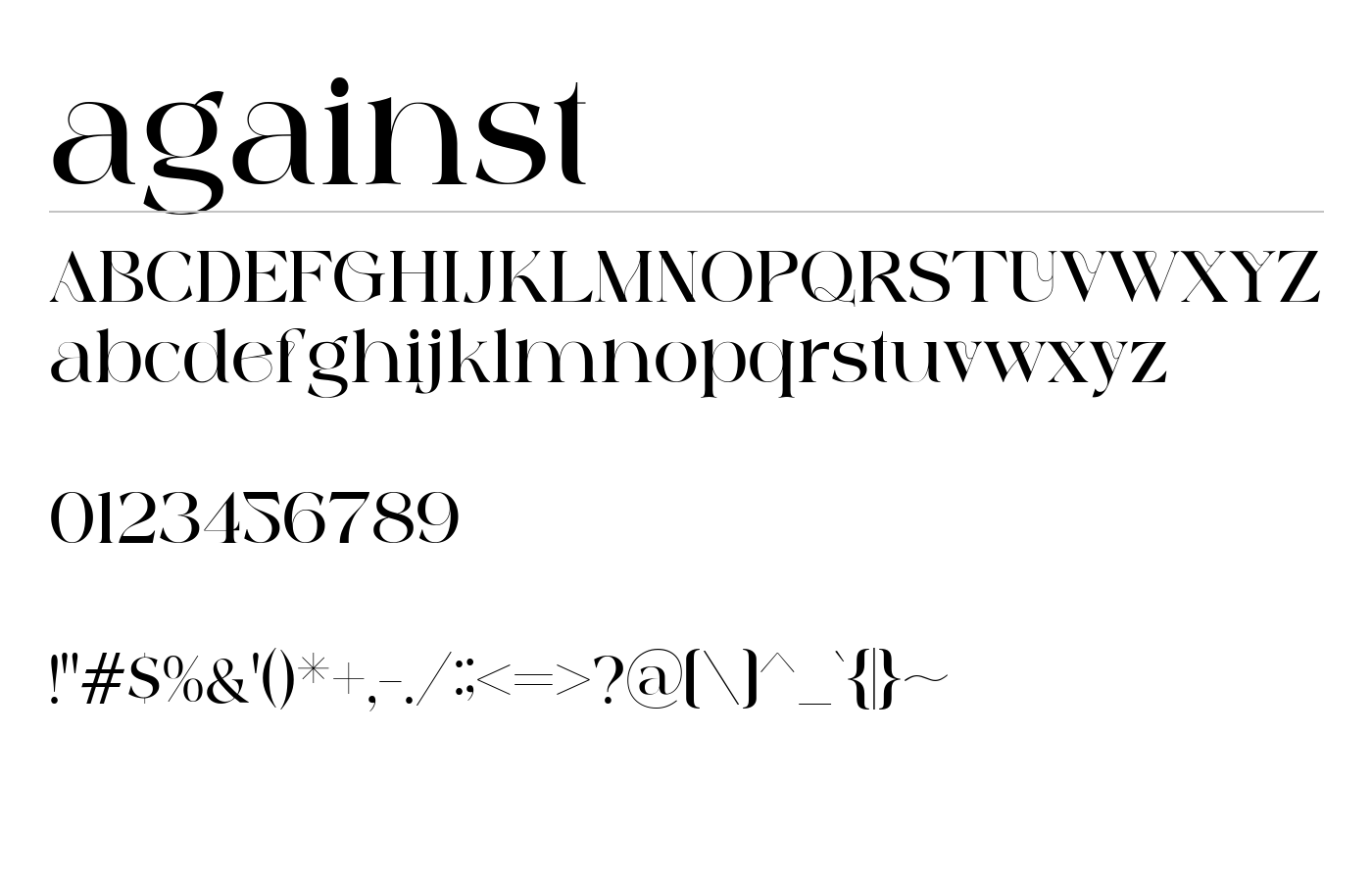 against Font preview