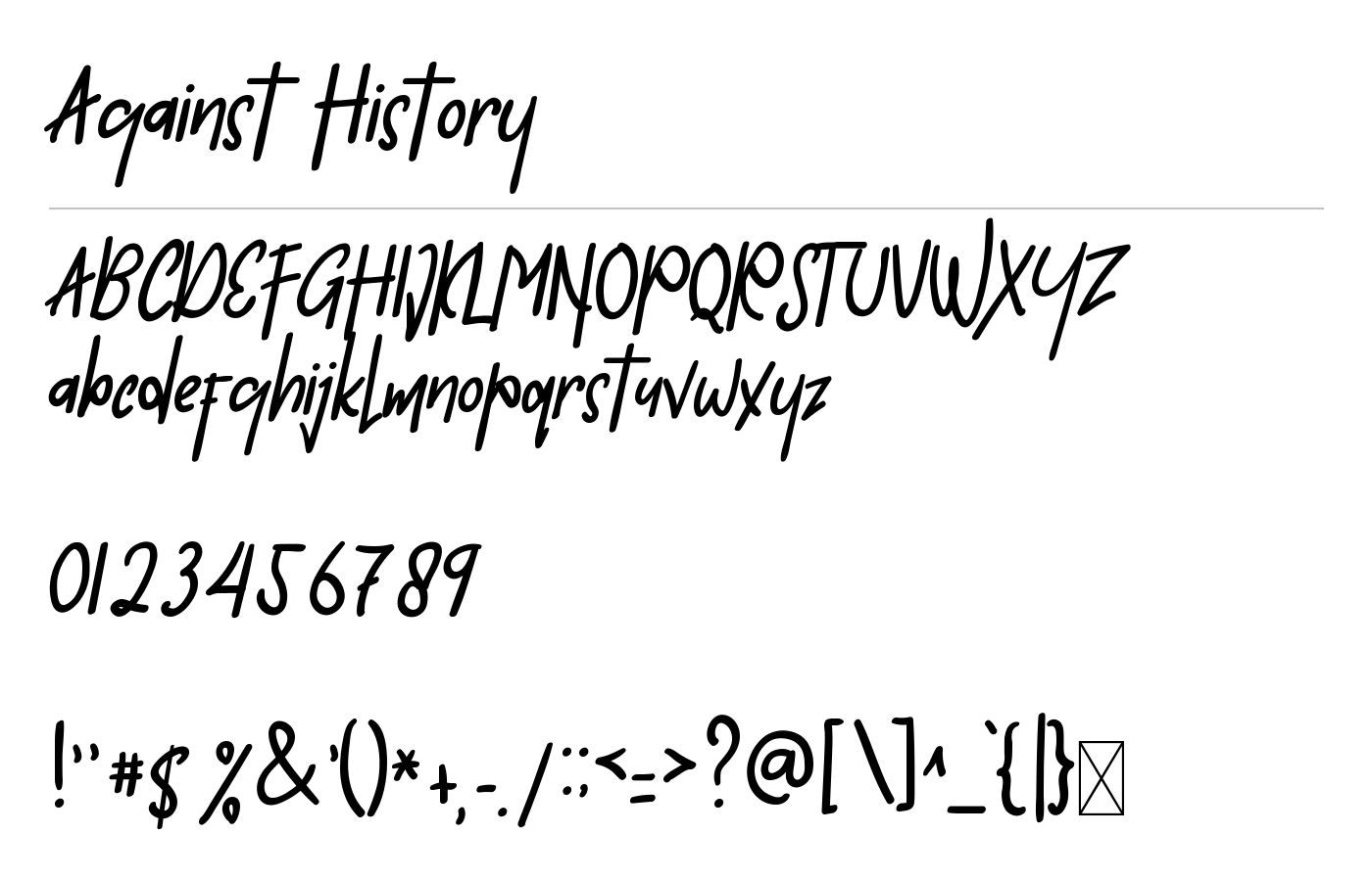 Against History Font preview