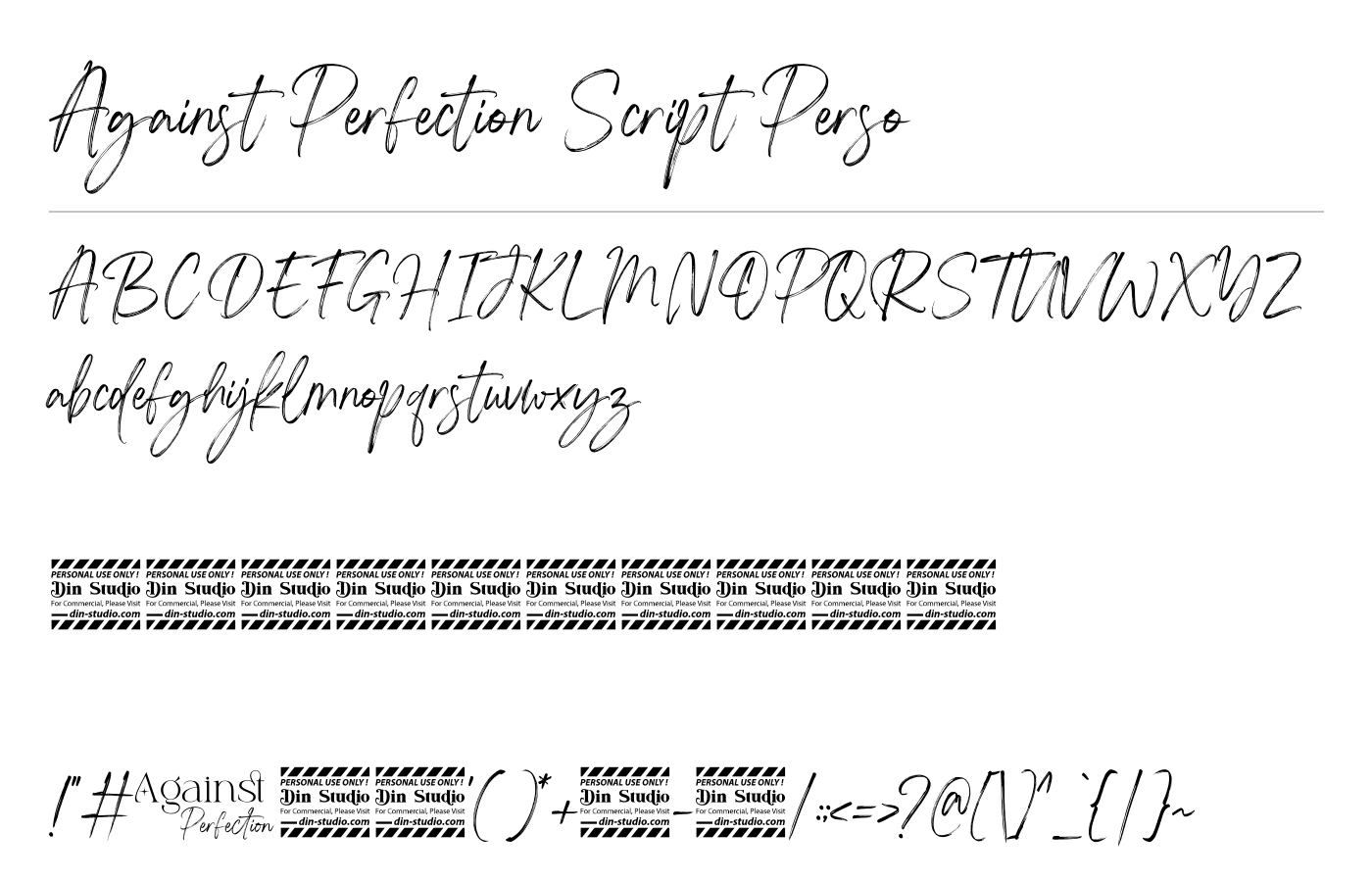 Against Perfection Script Perso Font preview