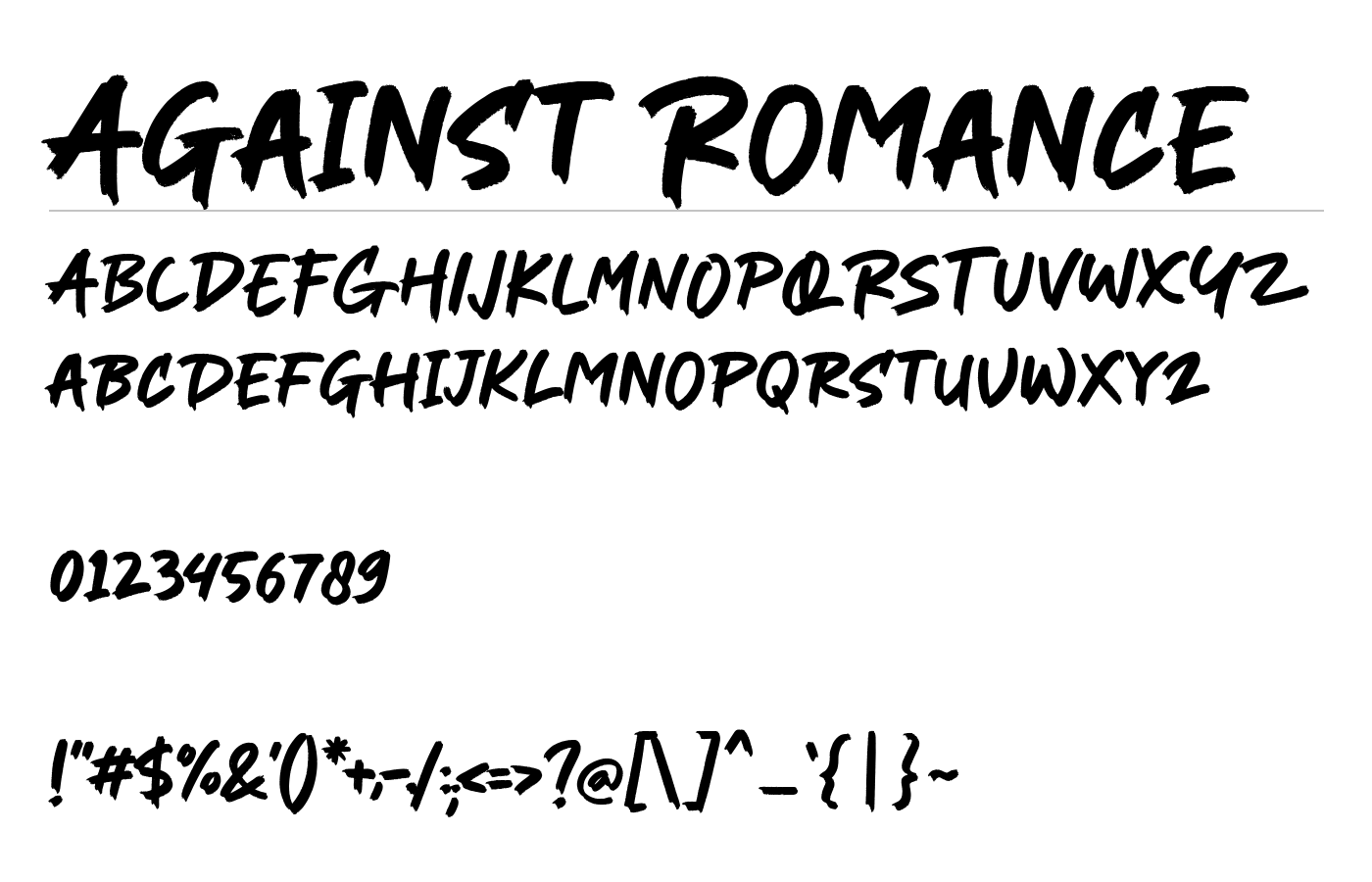 Against Romance Font preview