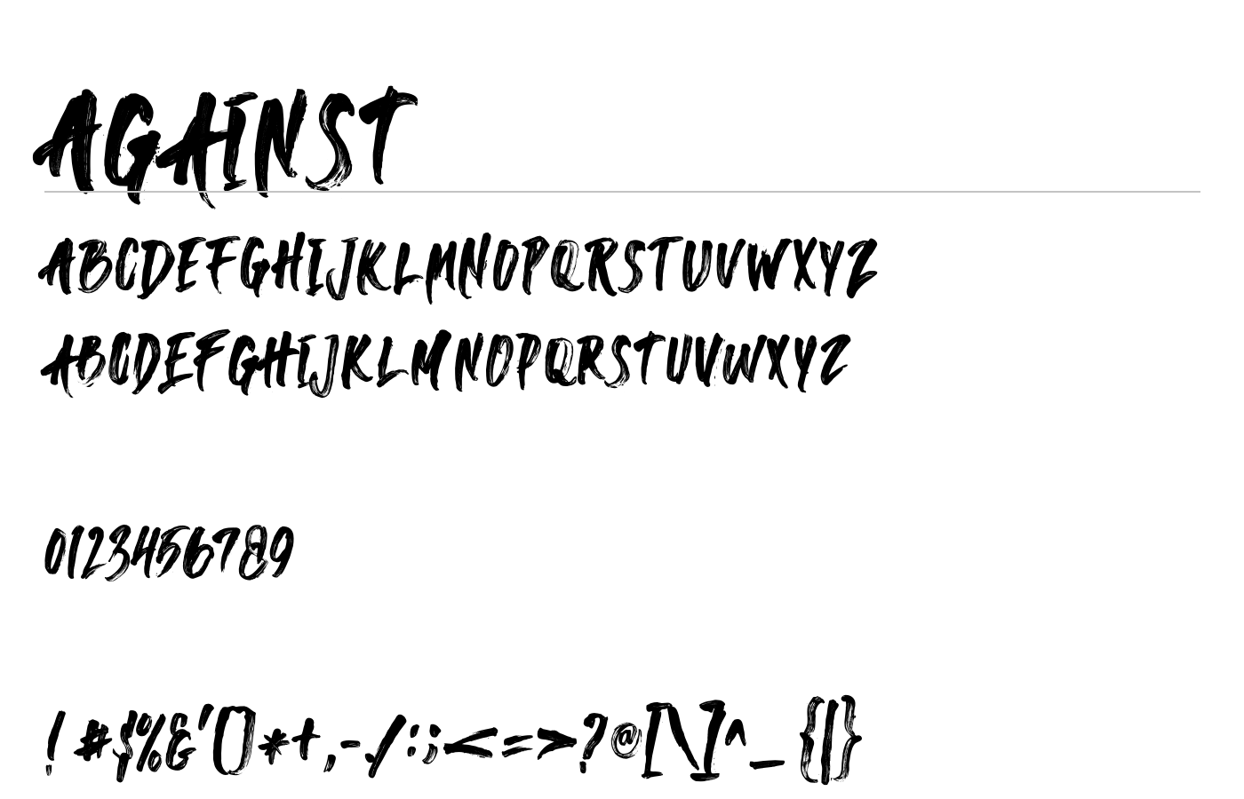 Against Font preview