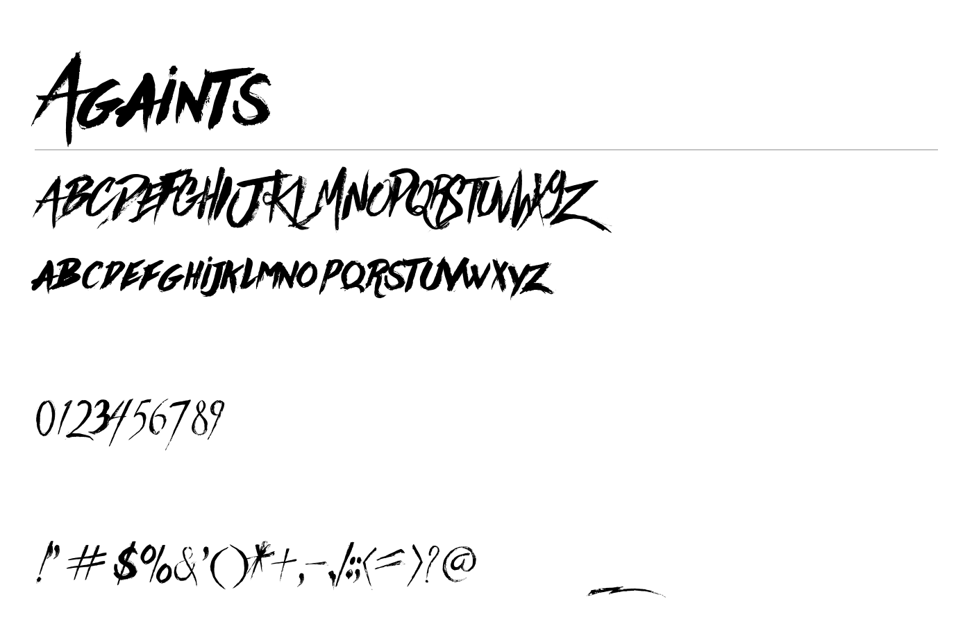 Againts Font preview