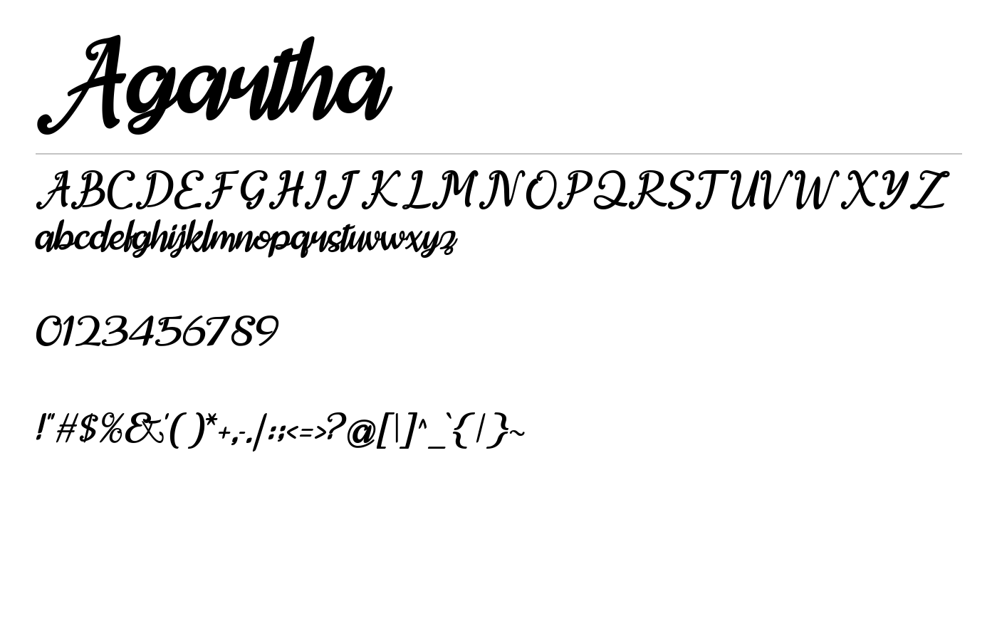Agartha Font preview