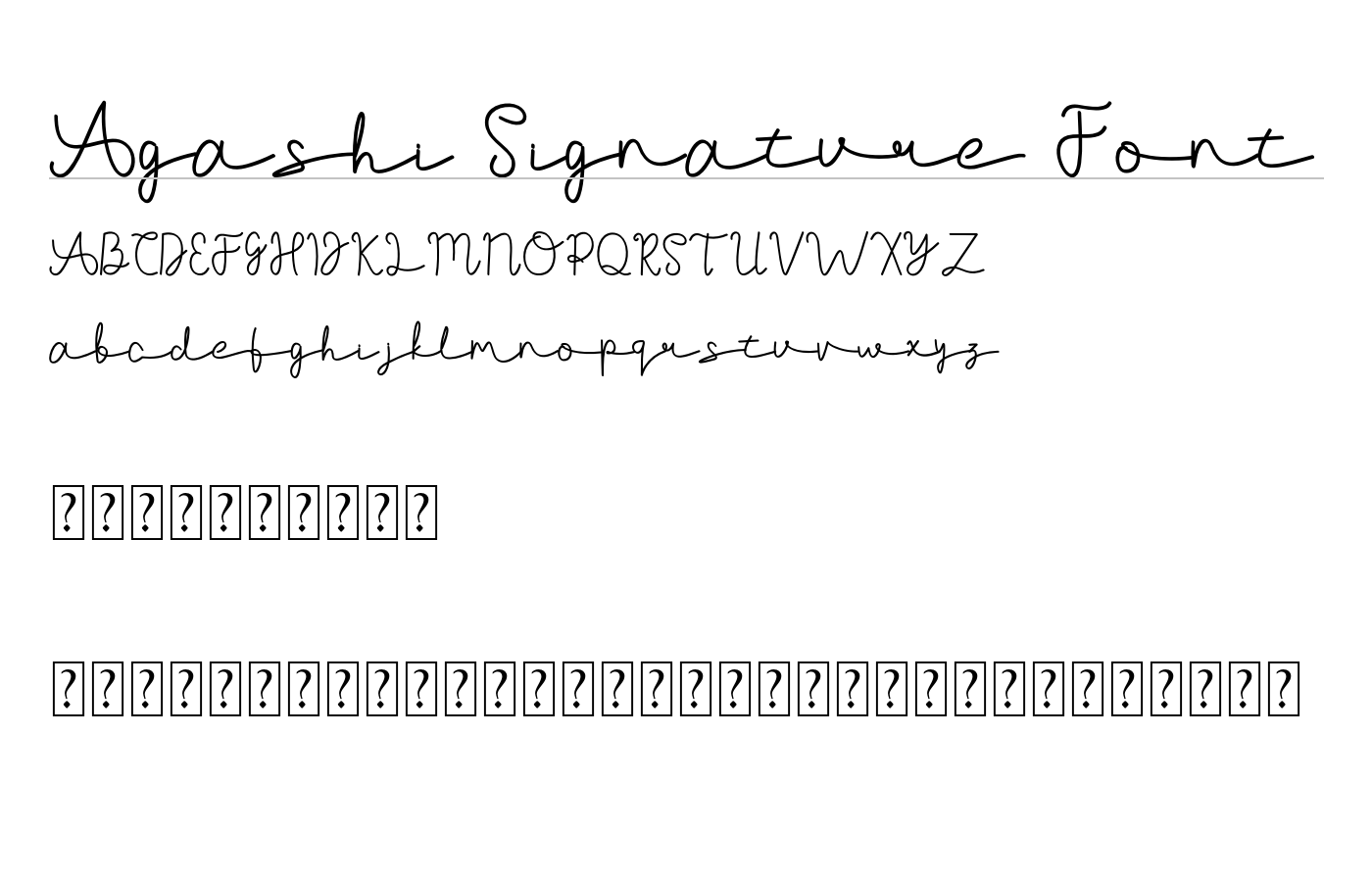 Agashi Signature Font preview
