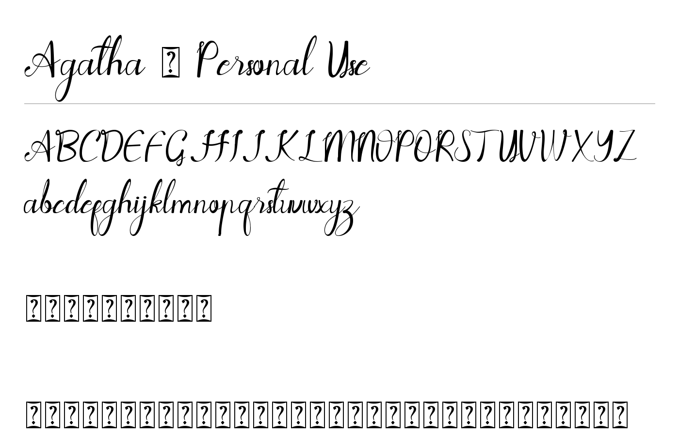 Agatha Font preview