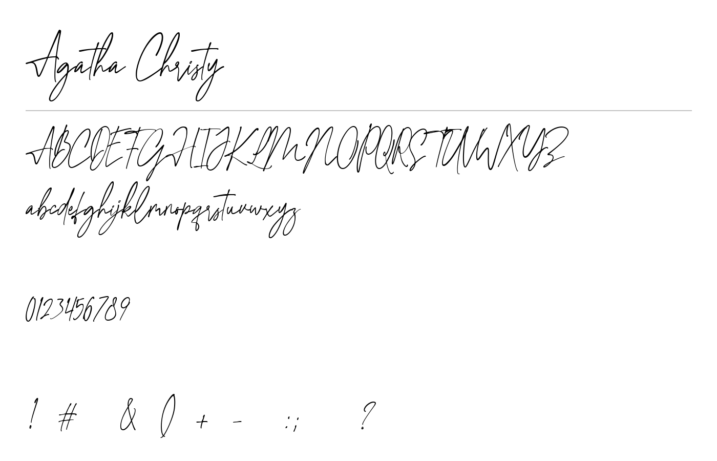 Agatha Christy Font preview
