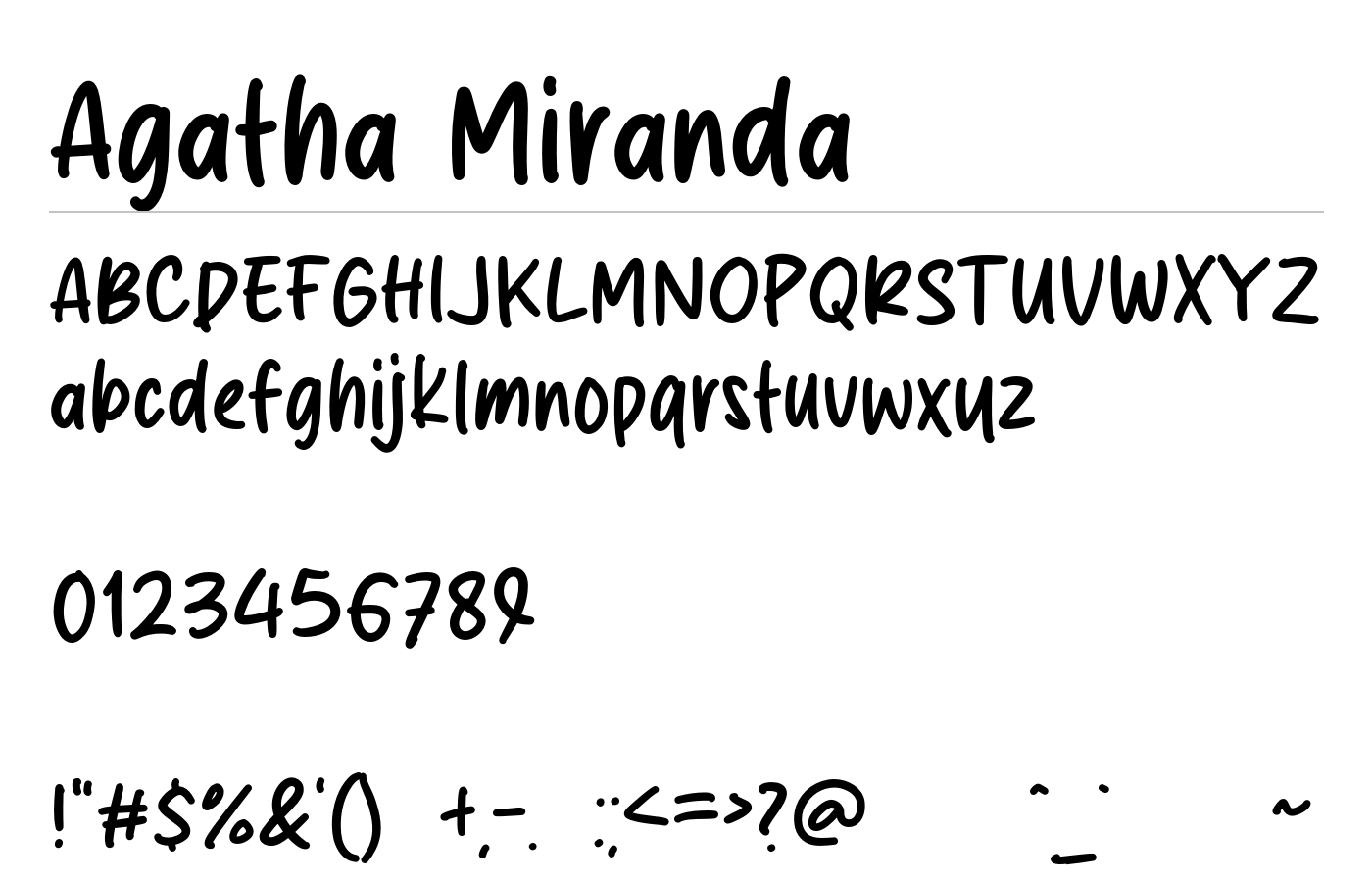 Agatha Miranda Font preview
