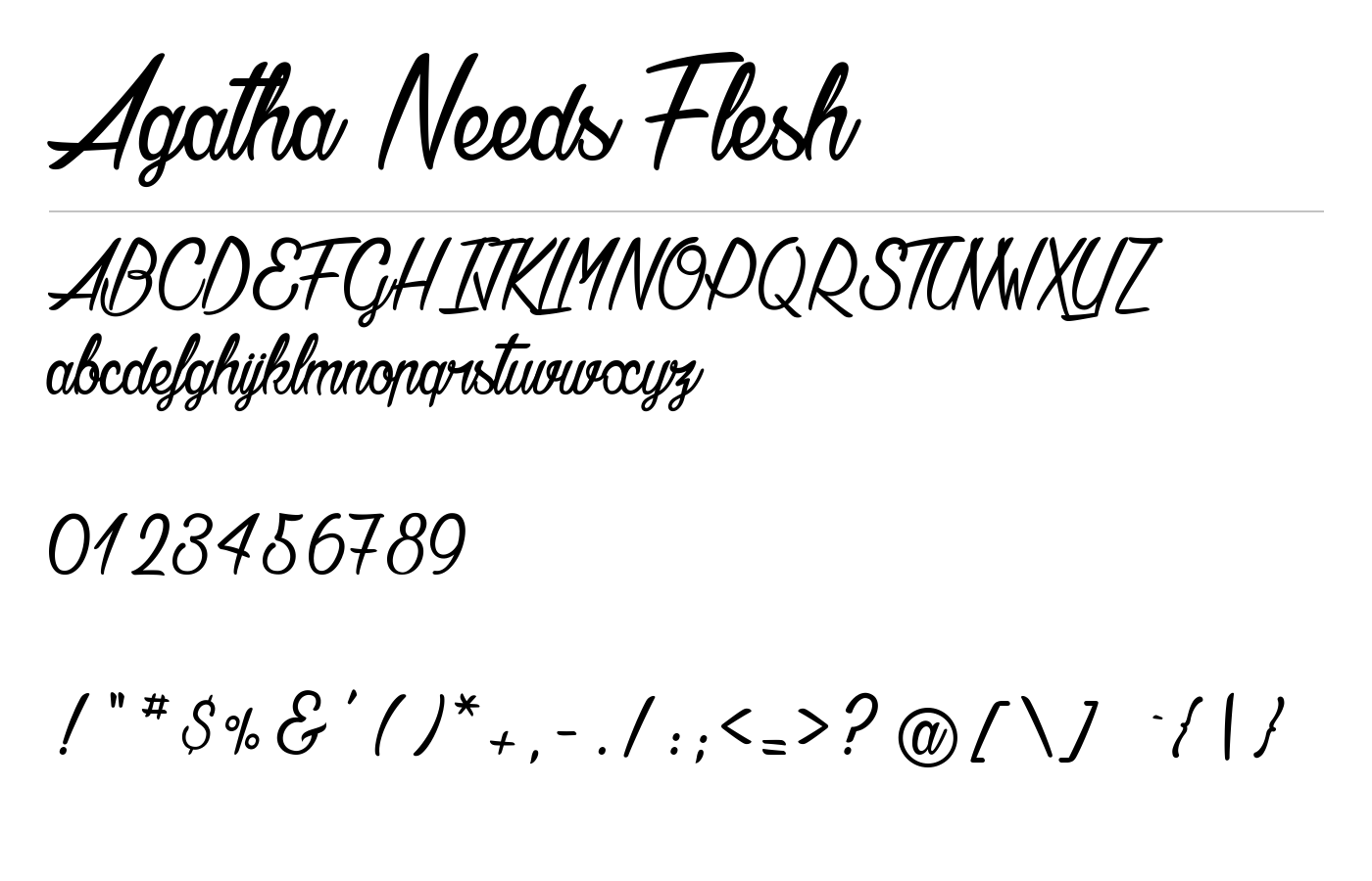 Agatha Needs Flesh Font preview