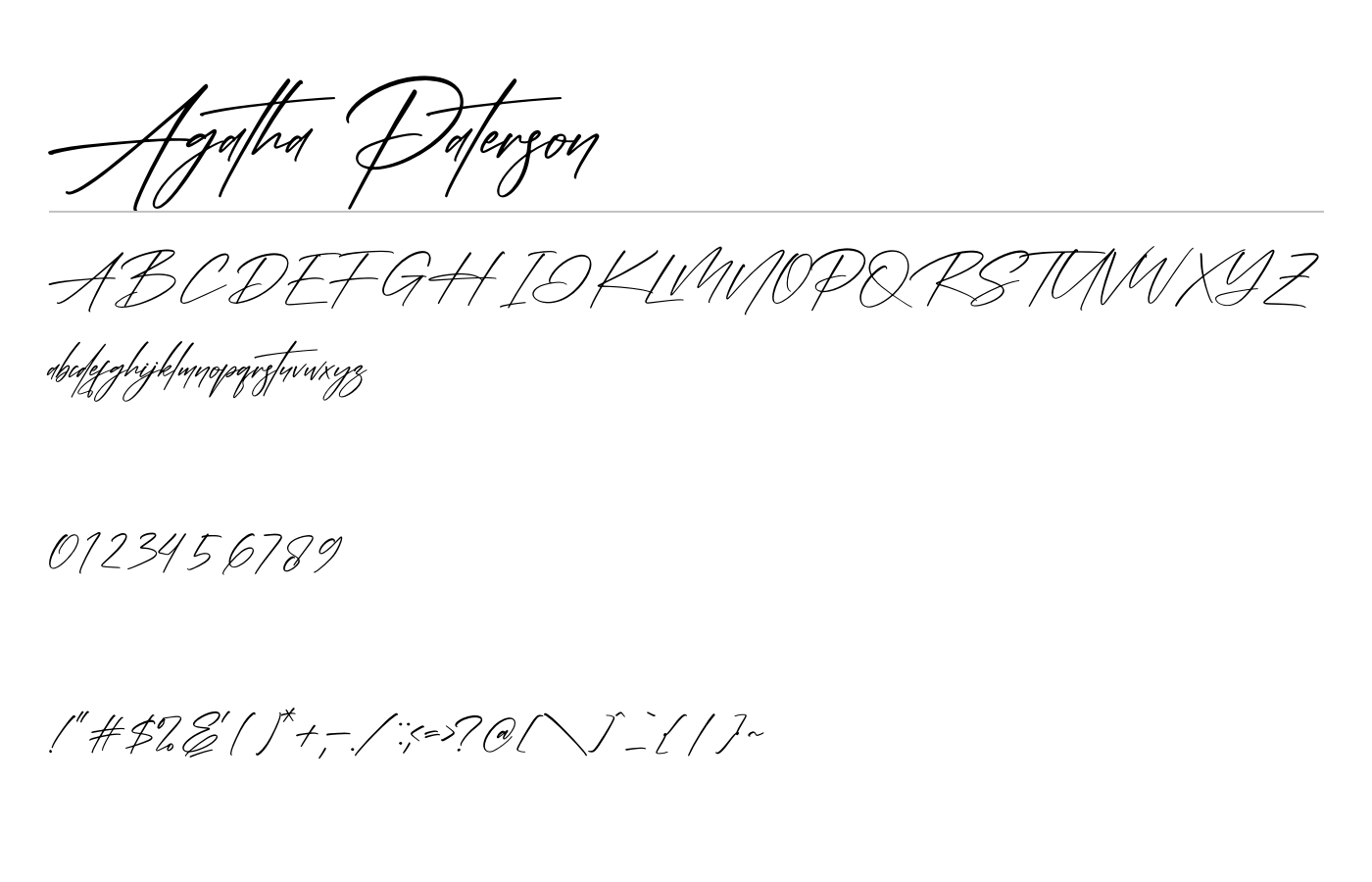 Agatha Paterson Font preview
