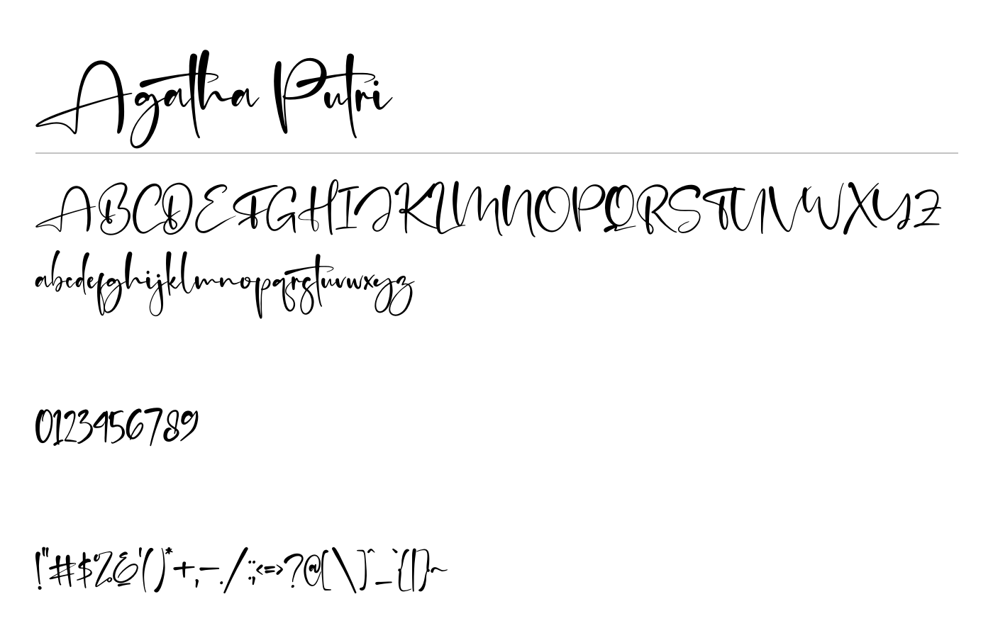 Agatha Putri Font preview