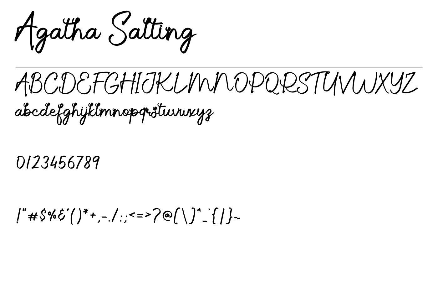 Agatha Salting Font preview