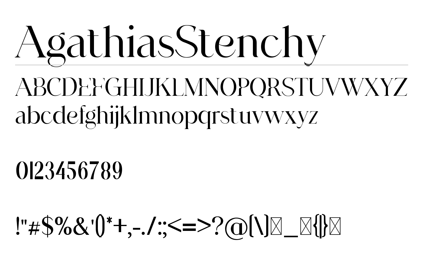 AgathiasStenchy Font preview