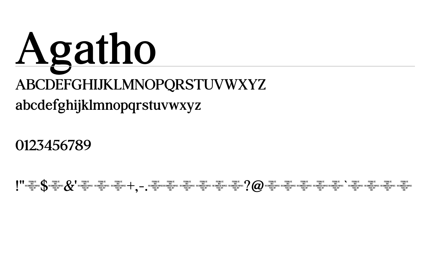 Agatho Font preview