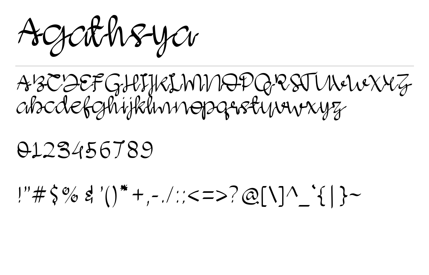 Agathsya Font preview