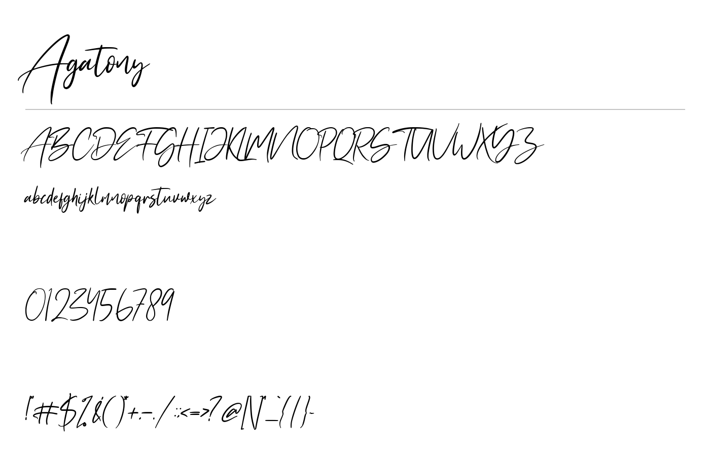 Agatony Font preview