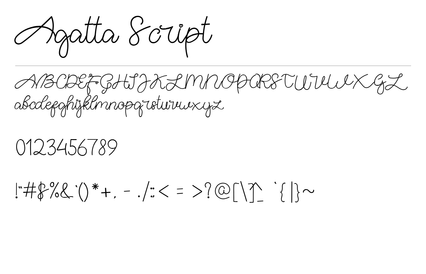 Agatta Script Font preview